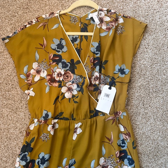 NWT Leith Yellow Mineral Long Romper Size M - Picture 3 of 10